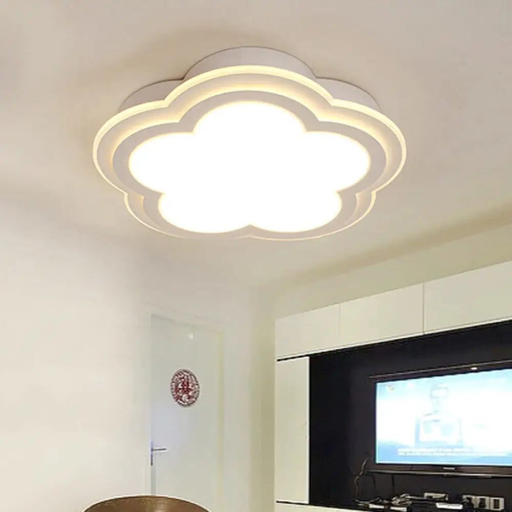 Simple Cloud Shade Led Ceiling Light - White Acrylic Flush Mount Lamp (16’/19.5’/23.5’)