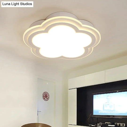 Simple Cloud Shade Led Ceiling Light - White Acrylic Flush Mount Lamp (16/19.5/23.5) Warm/White / 16