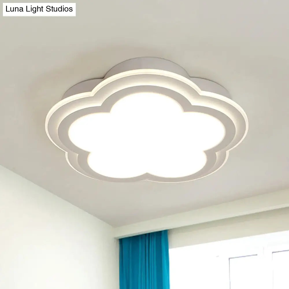 Simple Cloud Shade Led Ceiling Light - White Acrylic Flush Mount Lamp (16’/19.5’/23.5’) Warm/White