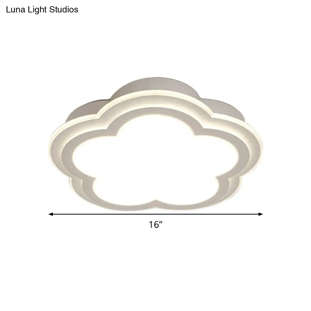 Simple Cloud Shade Led Ceiling Light - White Acrylic Flush Mount Lamp (16/19.5/23.5) Warm/White