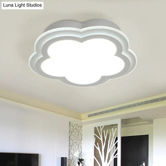 Simple Cloud Shade Led Ceiling Light - White Acrylic Flush Mount Lamp (16/19.5/23.5) Warm/White / 16