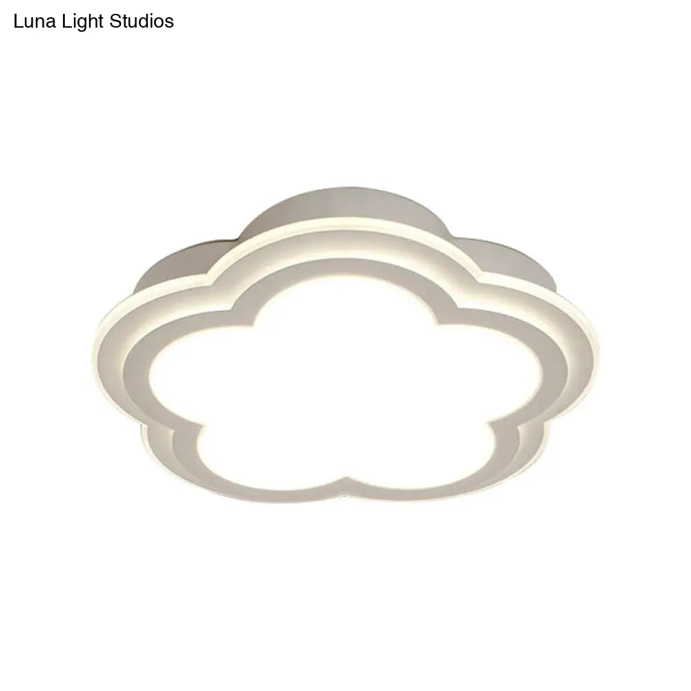 Simple Cloud Shade Led Ceiling Light - White Acrylic Flush Mount Lamp (16/19.5/23.5) Warm/White