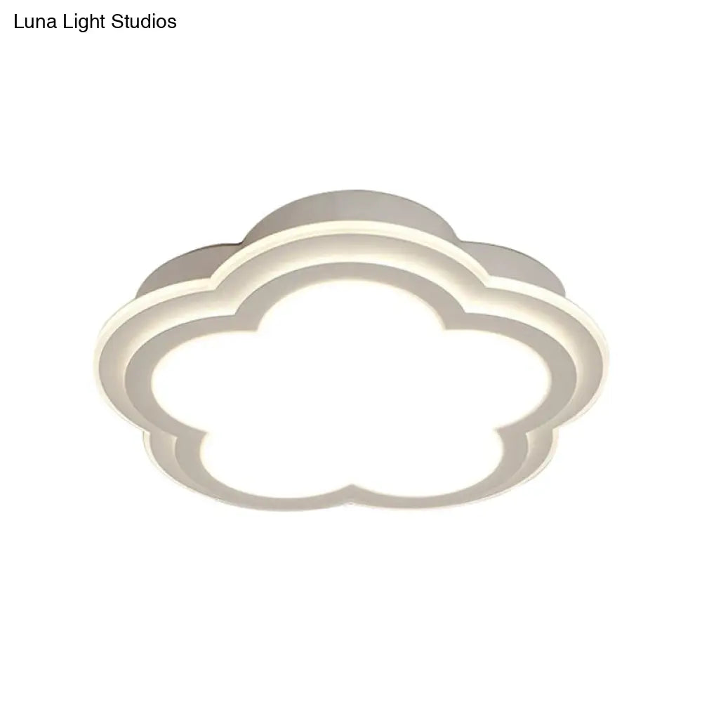 Simple Cloud Shade Led Ceiling Light - White Acrylic Flush Mount Lamp (16’/19.5’/23.5’) Warm/White