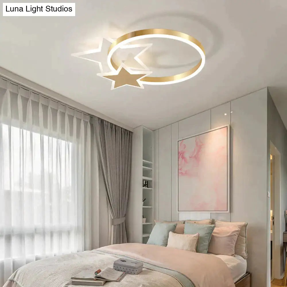 Simple Creative Copper Led Ceiling Lamp