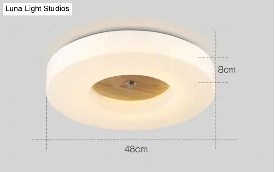 Simple Creative Home Round Solid Wood Ceiling Lamp 48Cm36W / Warm Light
