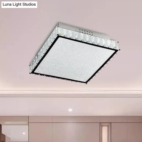 Simple Crystal Led Flush Ceiling Light For Bedroom