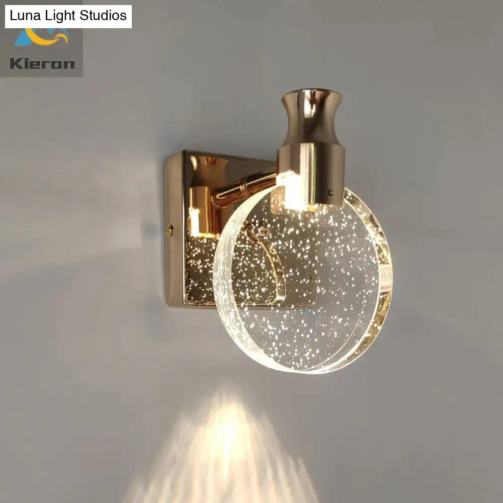 Simple Crystal Led Wall Lamp For Bathroom Bedroom Light