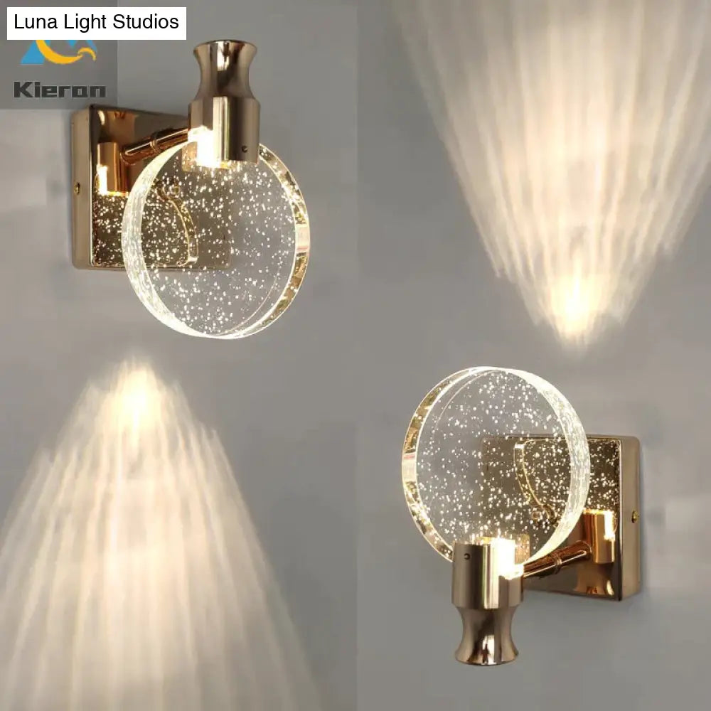 Simple Crystal Led Wall Lamp For Bathroom Bedroom Light