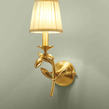 Simple European Style Flower Copper Wall Lamp Lamps