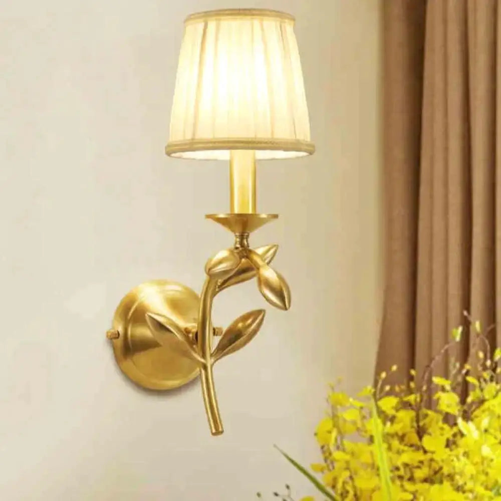 Simple European Style Flower Copper Wall Lamp Lamps