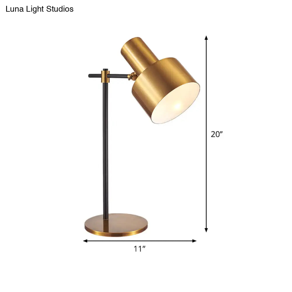 Simple Gold Table Lamp - 1-Light Living Room Night With Metal Shade