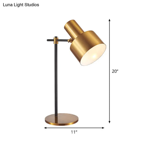 Simple Gold Table Lamp - 1-Light Living Room Night With Metal Shade