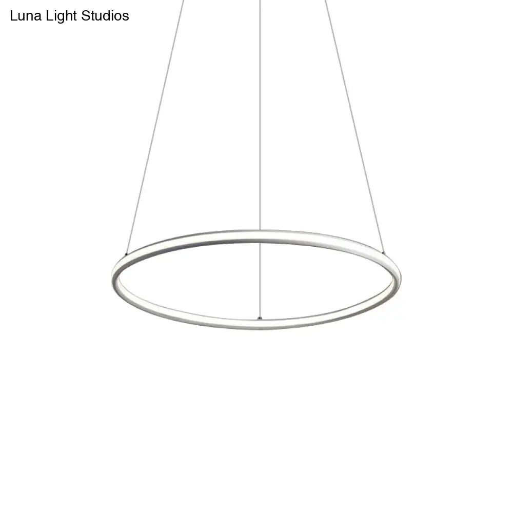 Simple Led Acrylic Ring Chandelier - Warm/White/Natural Light 1/2/3-Light Ceiling Pendant Fixture