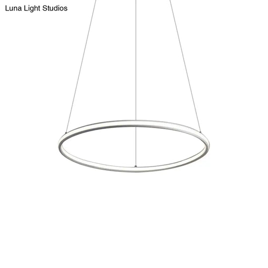 Simple Led Acrylic Ring Chandelier - Warm/White/Natural Light 1/2/3-Light Ceiling Pendant Fixture