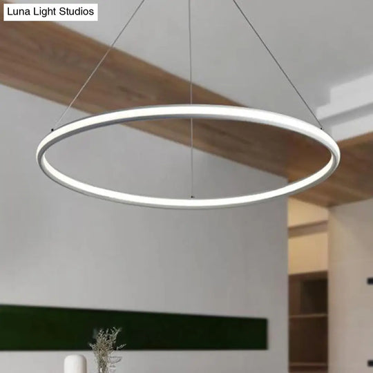 Simple Led Acrylic Ring Chandelier - Warm/White/Natural Light 1/2/3-Light Ceiling Pendant Fixture