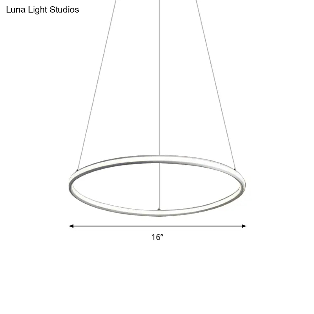 Simple Led Acrylic Ring Chandelier - Warm/White/Natural Light 1/2/3-Light Ceiling Pendant Fixture