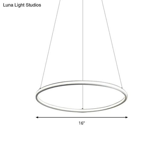 Simple Led Acrylic Ring Chandelier - Warm/White/Natural Light 1/2/3-Light Ceiling Pendant Fixture