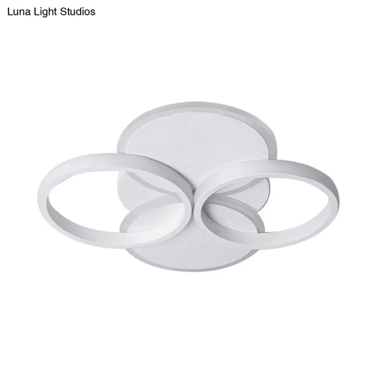 Simple Led Ceiling Mount Lighting Fixture In Warm/White Light With Acrylic Ring - Black/White