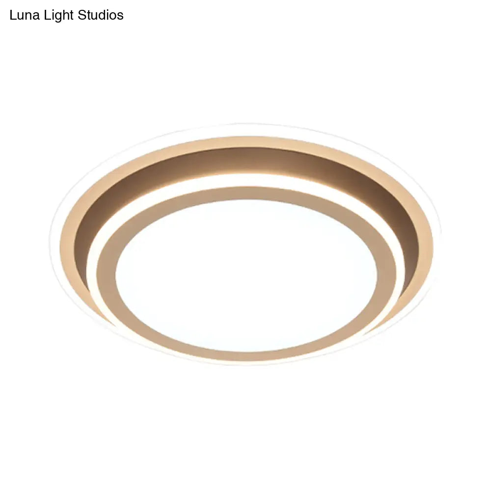 Simple Led Flush Ceiling Light Multi-Layer Acrylic 19.5/32 Wide Warm/White Light. Perfect For