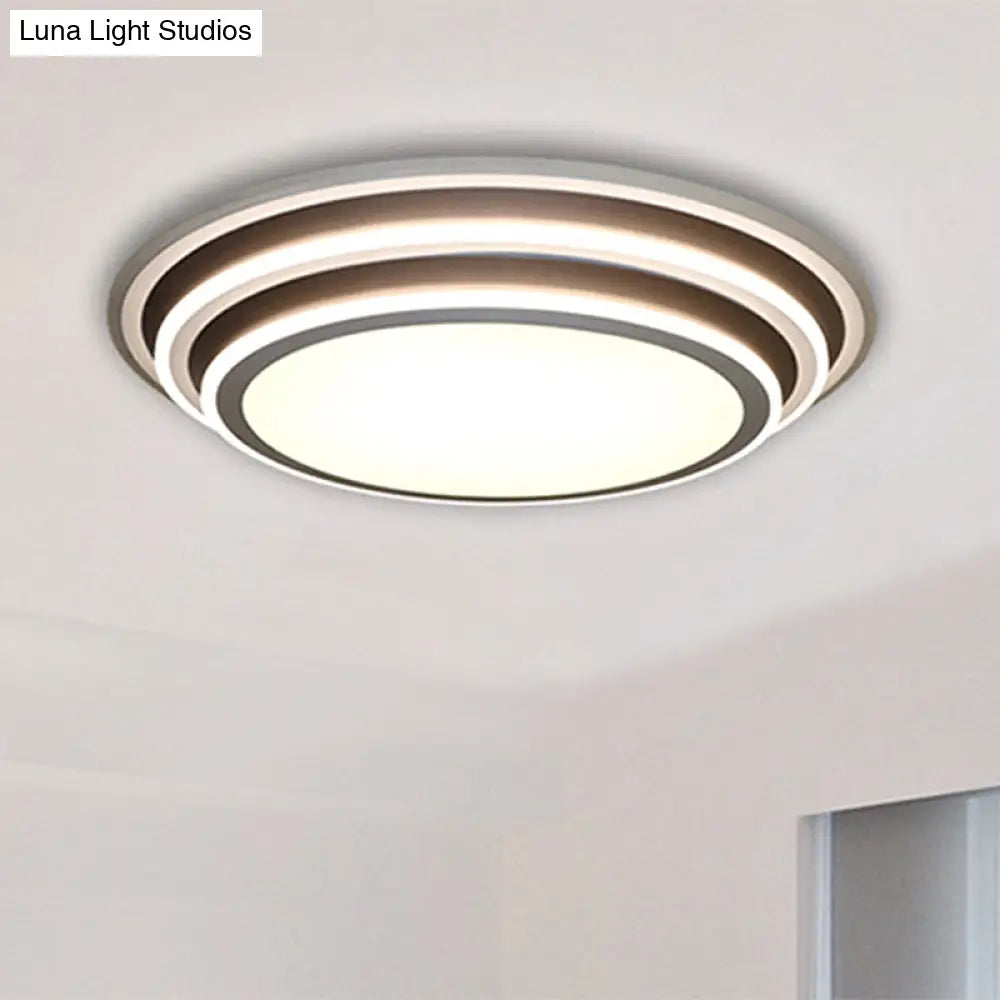 Simple Led Flush Ceiling Light Multi-Layer Acrylic 19.5/32 Wide Warm/White Light. Perfect For