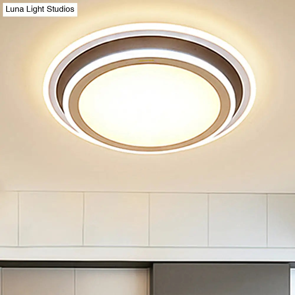 Simple Led Flush Ceiling Light Multi-Layer Acrylic 19.5’/32’ Wide Warm/White Light. Perfect For