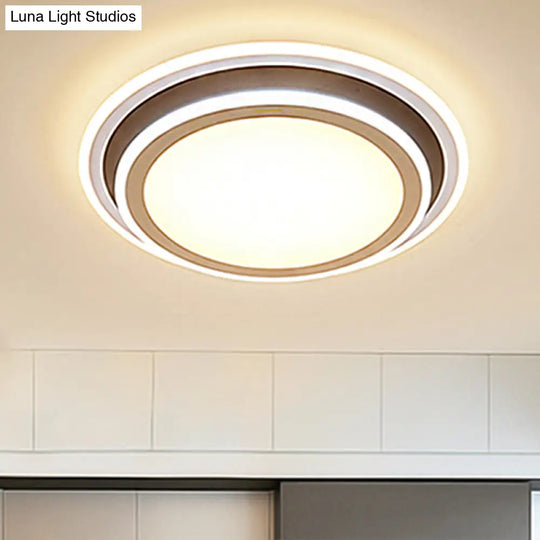 Simple Led Flush Ceiling Light Multi-Layer Acrylic 19.5’/32’ Wide Warm/White Light. Perfect For