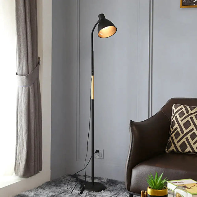 Simple Led Living Room Floor Lamp Study Bedside Lamp Bedroom Floor Lamp Black / Trichromatic light Floor Lamps
