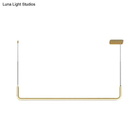 Simple Led Multi Ceiling Light With Metal Shade Black/Gold Linear Pendant In Warm/White