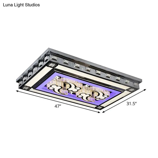 Simple Led Purple Crystal Flush Mount Ceiling Light: Ideal For Living Room Lighting