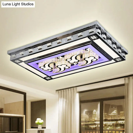 Simple Led Purple Crystal Flush Mount Ceiling Light: Ideal For Living Room Lighting