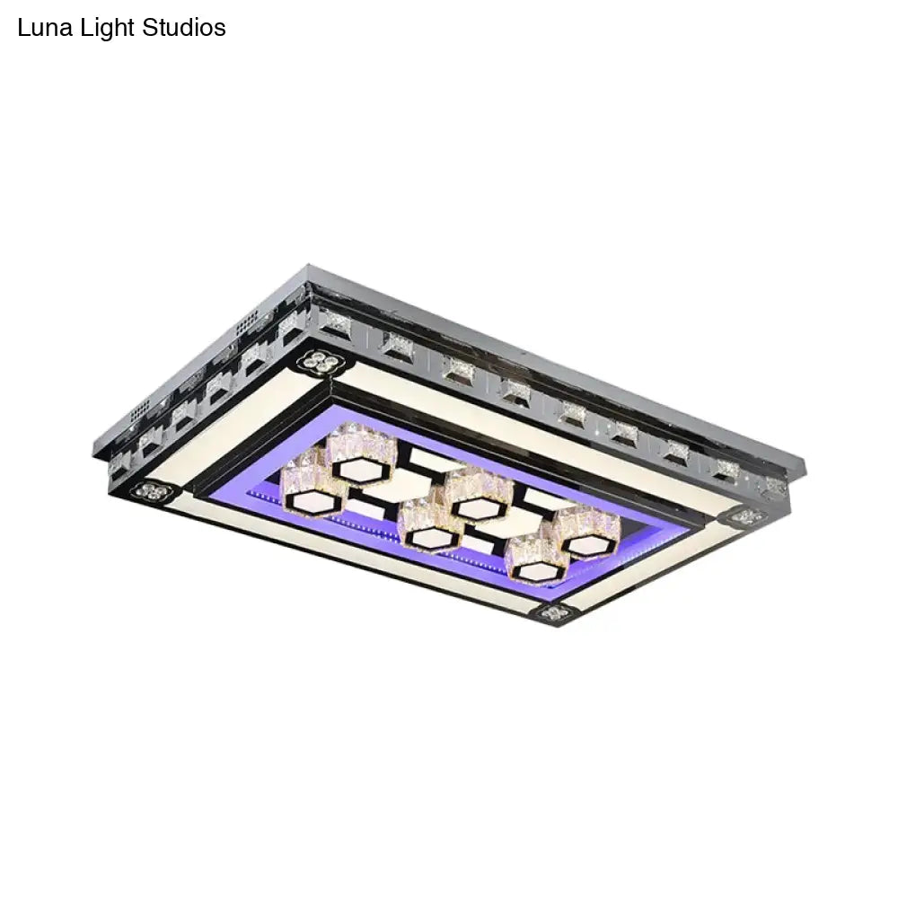 Simple Led Purple Crystal Flush Mount Ceiling Light: Ideal For Living Room Lighting