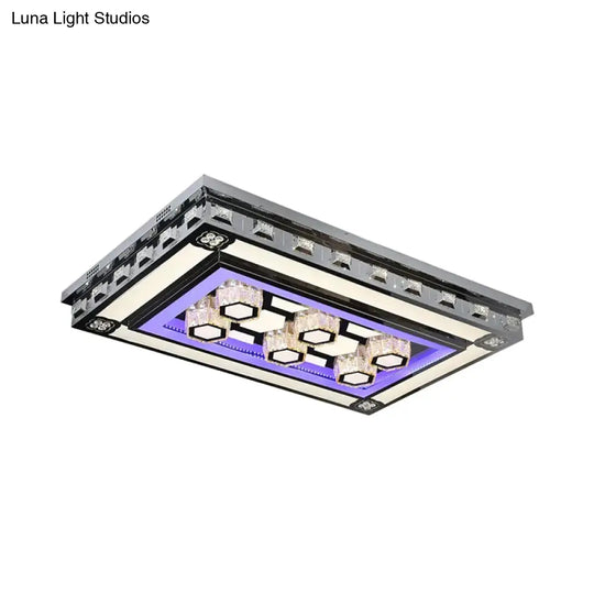 Simple Led Purple Crystal Flush Mount Ceiling Light: Ideal For Living Room Lighting