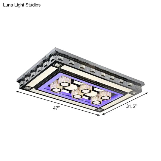 Simple Led Purple Crystal Flush Mount Ceiling Light: Ideal For Living Room Lighting