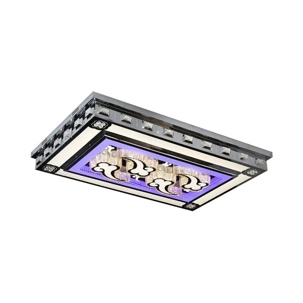 Simple Led Purple Crystal Flush Mount Ceiling Light: Ideal For Living Room Lighting / D