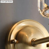 Simple Light Luxury Crystal Bedroom Copper Wall Lamp Copper Wall Lamps