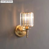 Simple Light Luxury Crystal Bedroom Copper Wall Lamp Copper Wall Lamps