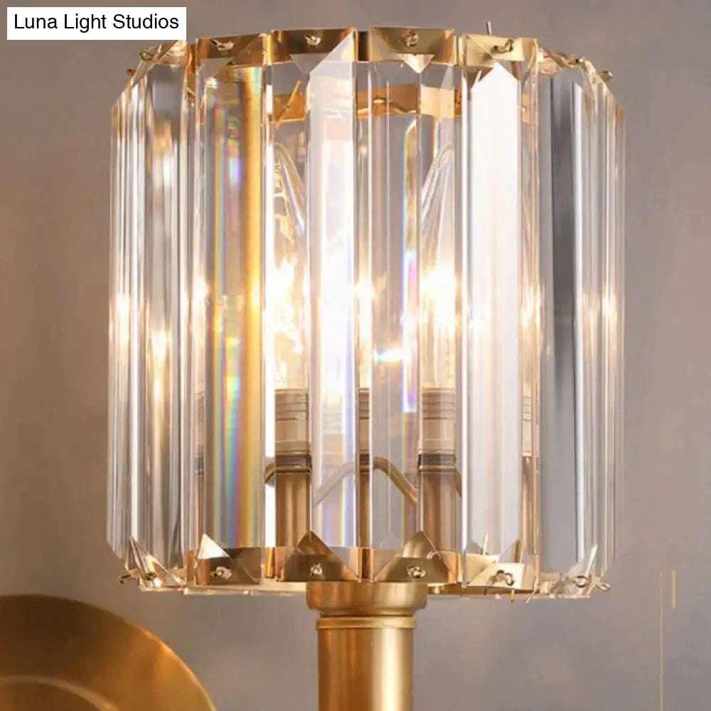 Simple Light Luxury Crystal Bedroom Copper Wall Lamp Lamps