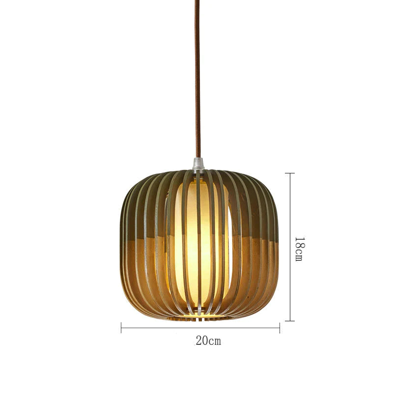 Simple linear lines  Solid Wood Nordic Pendant