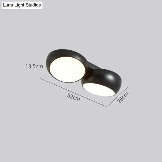 Simple Modern Atmosphere Living Room Bedroom Ceiling Lamp Black / 2 Heads Tri-Color Light