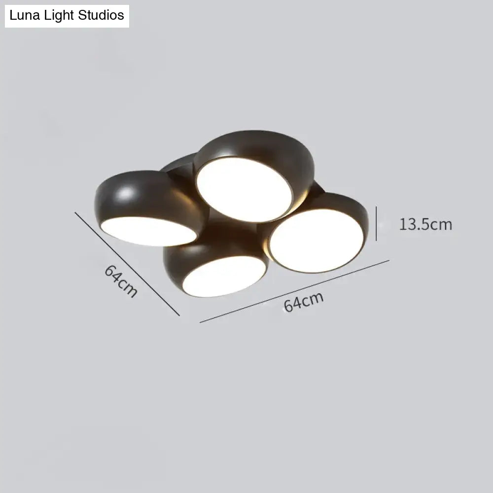 Simple Modern Atmosphere Living Room Bedroom Ceiling Lamp Black / 4 Heads Tri-Color Light