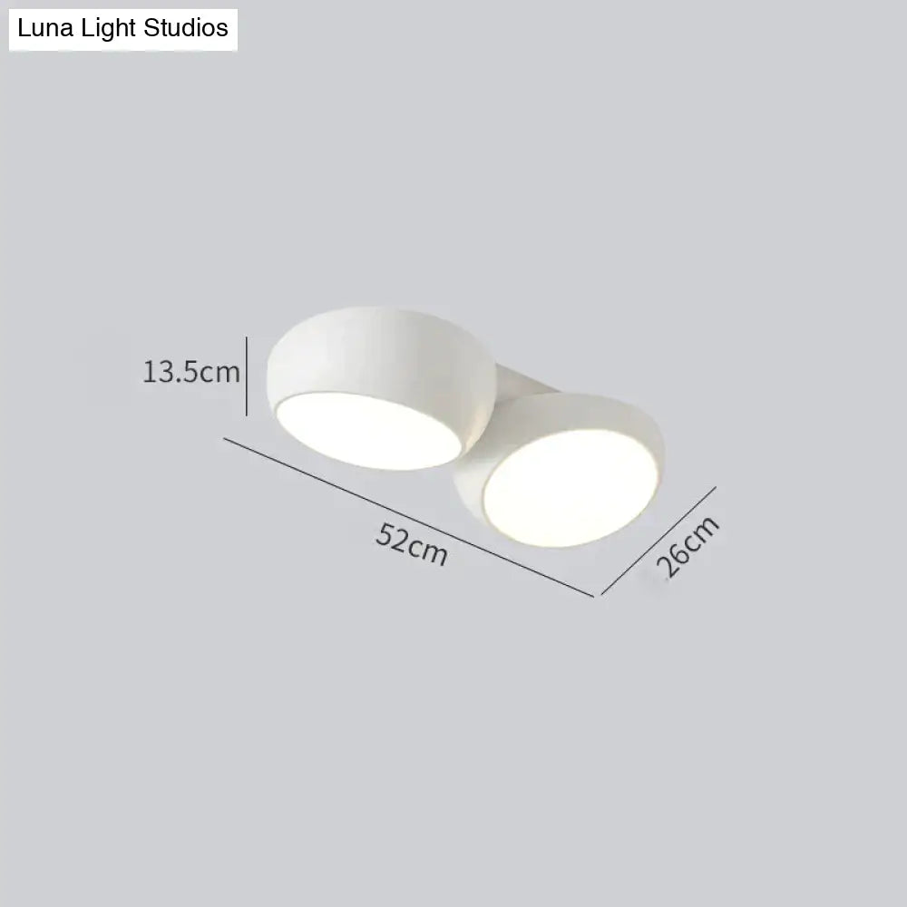 Simple Modern Atmosphere Living Room Bedroom Ceiling Lamp White / 2 Heads Tri-Color Light