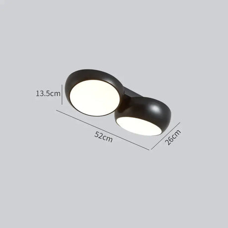 Simple Modern Atmosphere Living Room Bedroom Ceiling Lamp Black / 2 heads / Tri-color light Ceiling