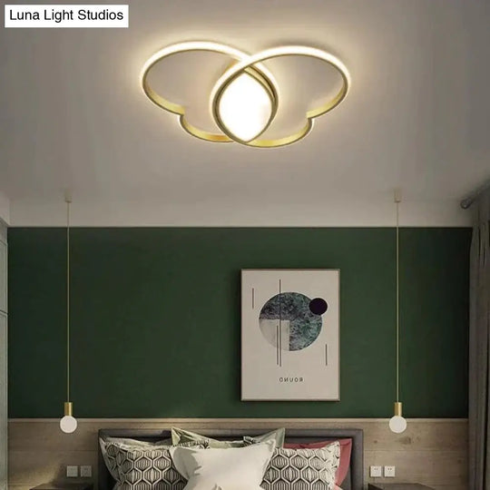 Simple Modern Bedroom Room Butterfly Copper Ceiling Lamp