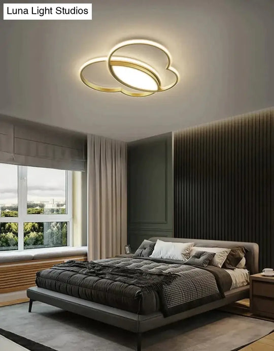 Simple Modern Bedroom Room Butterfly Copper Ceiling Lamp