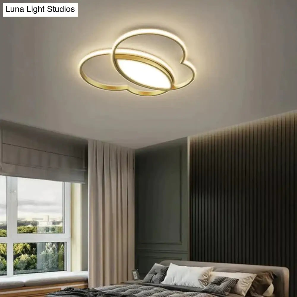 Simple Modern Bedroom Room Butterfly Copper Ceiling Lamp