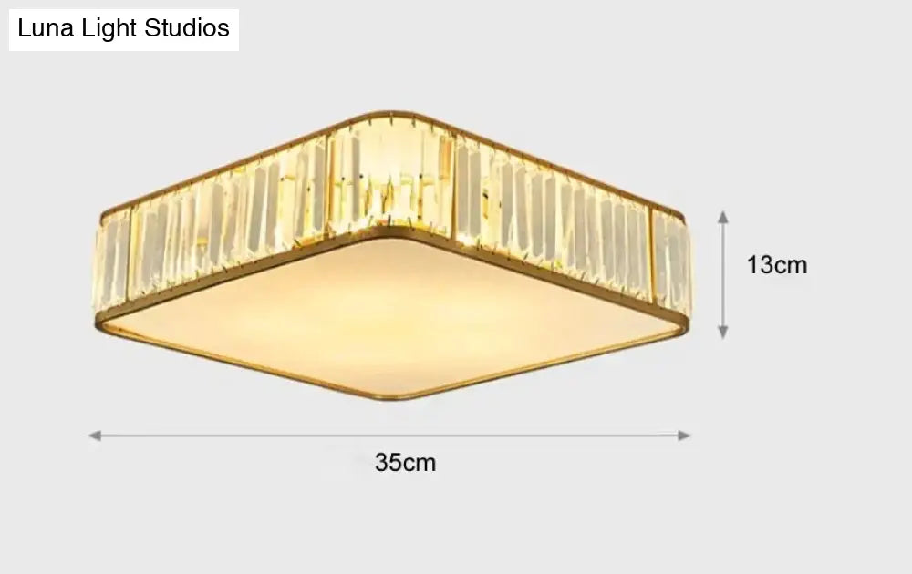 Simple Modern Crystal Lamp Atmosphere Dining Room Bedroom Ceiling 35*35Cm