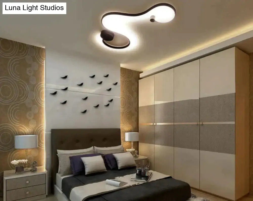 Simple Modern Led Ceiling Light Black&White Body Lustres Led Lamp Living Room Bedroom Beside Room