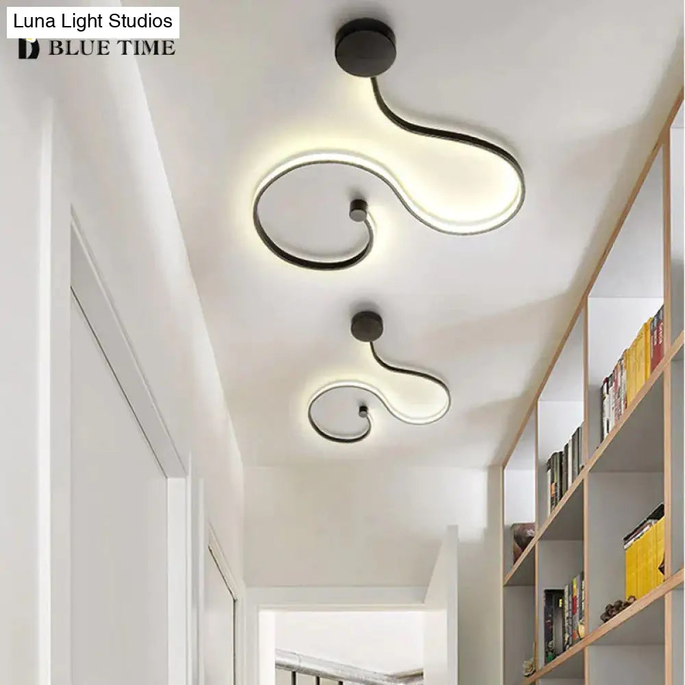 Simple Modern Led Ceiling Light Black&White Body Lustres Led Lamp Living Room Bedroom Beside Room