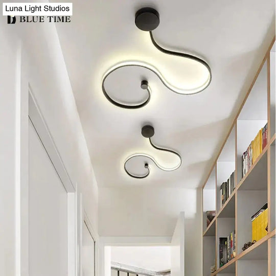 Simple Modern Led Ceiling Light Black&White Body Lustres Led Lamp Living Room Bedroom Beside Room