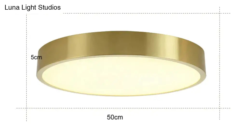 Simple Modern Nordic Corridor Copper Round Led Ceiling Lamp